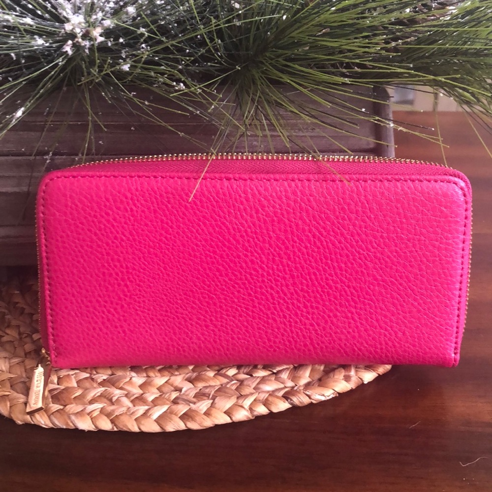 Anne Klein fuchsia pink  zip wallet